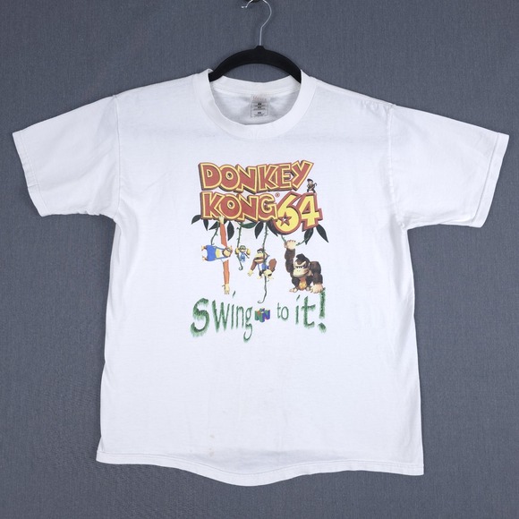 Other - Vintage Nintendo Donkey Kong 64 Promo Shirt Size Large White Swing N To It N64